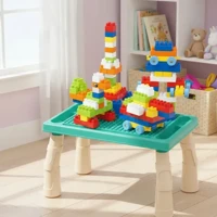 Imagem da oferta Mesa De Blocos Mesinha Atividades Infantil Didática 100peças Verde