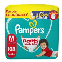 Imagem da oferta Fralda Pampers Pants Ajuste Total Tamanho M, 108 Unidades