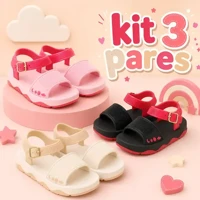 Imagem da oferta Kit 3 Sandália Infantil Menina