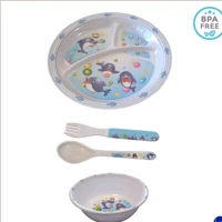 Imagem da promoção Kit Para Refeição Papinha Infantil 4 peças em Melamina BPAFree (Azul)