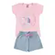 Conjunto Infantil Menina Baby Look E Shortz Feminino Verão L40 em oferta