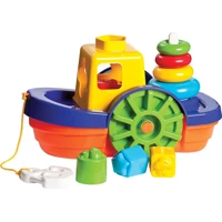 Imagem da promoção Brinquedo Educativo Barco Didático com Blocos e Ancho, Merco Toys, Multicor