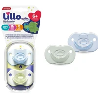 Imagem da promoção Kit de Chupetas 100% Silicone Calming Brilha no Escuro Bico Simétrico 0-6 meses Lillo