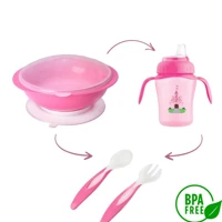 Imagem da promoção Kit Prato Com Tampa Ventosa e Copo Antivazamento com Bico De Silicone