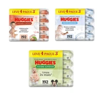 Imagem da promoção Kit Lenços Umedecidos Huggies 192 unidades (4 pacotinhos com 48 unidades cada)