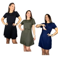 Imagem da promoção Vestido Amamentação Premium Várias Cores (Tam. P ao GG)