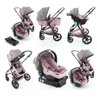 Imagem da promoção Carrinho Travel System + Bebê Conforto + Base Poppy Trio Cosco Rosa