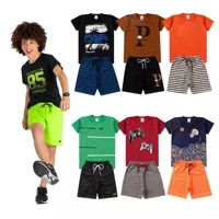 Imagem da promoção Kit Lote 6 Conjuntos Roupa Infantil Menino Masculino Atacado Barato Verão 1 Ao 8