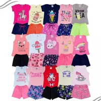 Imagem da promoção Kit Lote 12 Peças Menina Conjunto Infantil Top Feminino