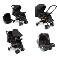 Imagem da promoção Carrinho Travel System Reverse + Bebê Conforto Cosco Preto Bronze