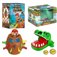 Imagem da promoção Kit Jogo Pula Pirata Barril + Jogo Croc Croc Crocodilo Morde Dedo Jacaré Dentista - Art Brink