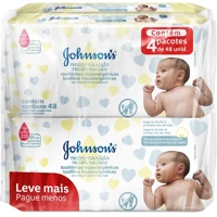 Imagem da promoção Lenços Umedecidos Johnson's Recém Nascido 192 Unidades (4 pacotes com 48 un. cada)