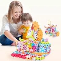 Imagem da promoção Brastoy Blocos de Montar Construção Engrenagens STEAM Brinquedo Intertravado 165 Peças Com Giro Moto