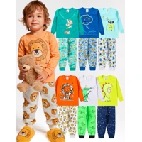Imagem da promoção Kit 4 Peças Pijama Sortido Infantil Menino Inverno Roupa Infantil Masculina