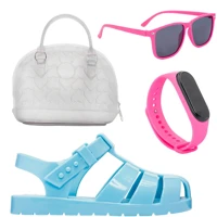Imagem da promoção Combo Infantil Sandalia Bolsa Óculos Relógio Funfy Feminino