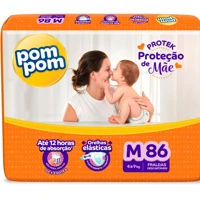 Imagem da oferta Fralda Pom Pom Protek Proteção de Mãe Hiper - M 86 Unidades