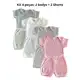 Kit 4 peças body infantil bebê/ shortinho para bebe menino e menina/ bory manga curta em oferta