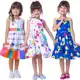 Vestido Infantil Menina Estampado E Liso Com Laço Rodado Colorido Para Festa em oferta