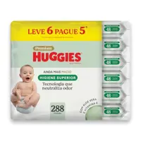 Imagem da oferta Lenços Huggies Higiene Superior Limpam 2x Mais 6 x 48 Un